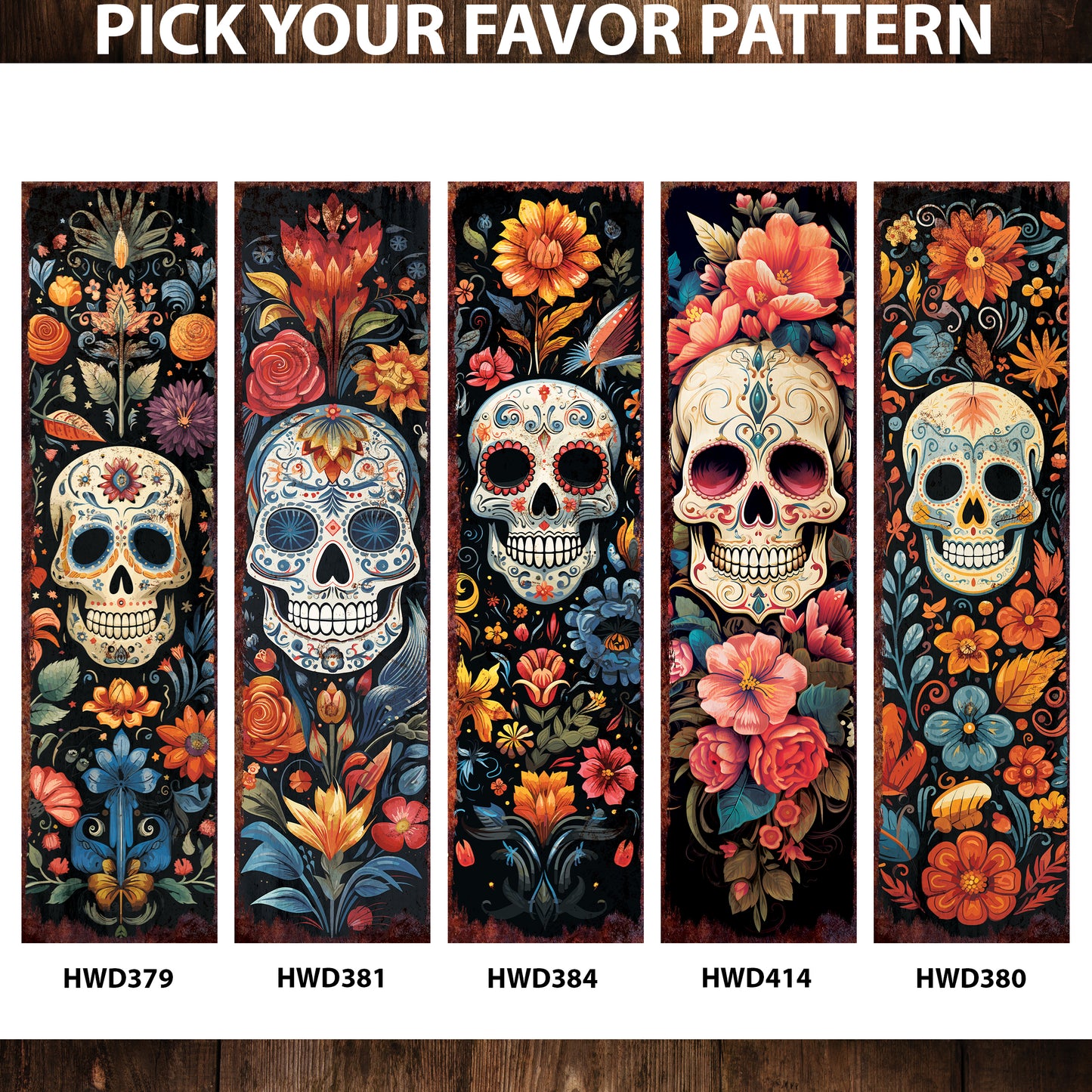 36in Dia De Los Muertos Sugar Skull Porch Sign - Front Porch Day of the Dead Sign, Rustic Modern Farmhouse Entryway Decor