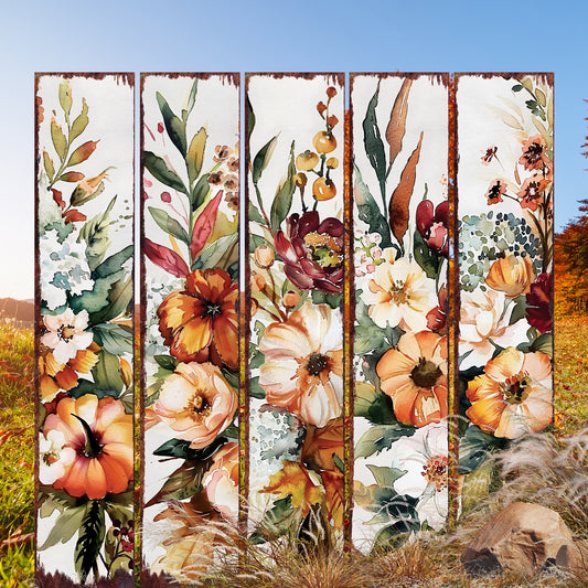 Fall Garden Stake – Rustic Autumn Floral Yard Decoration | Farmhouse Outdoor Porch Sign with Pumpkin & Flower Patterns | Seasonal Harvest Decor for Garden, Patio, or Entryway