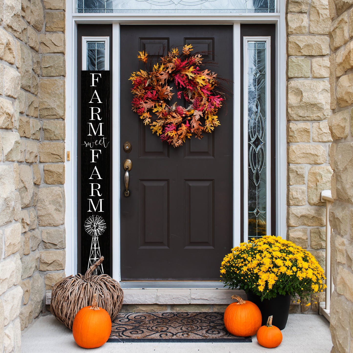 72in Wooden Farm Sweet Farm Welcome Porch Sign, Door Signs & Outdoor Welcome Home Sign