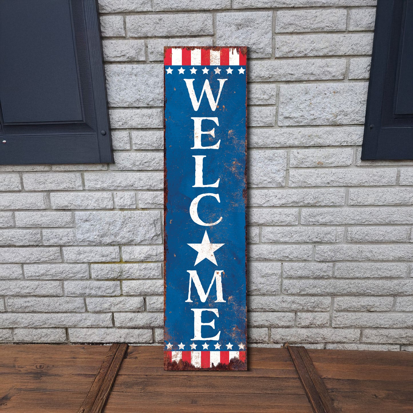 4th of July Welcome Porch Sign Entryway Decor | UV Print | Front Porch Plaque | Seasonal Home Decor | 3 Sizes
