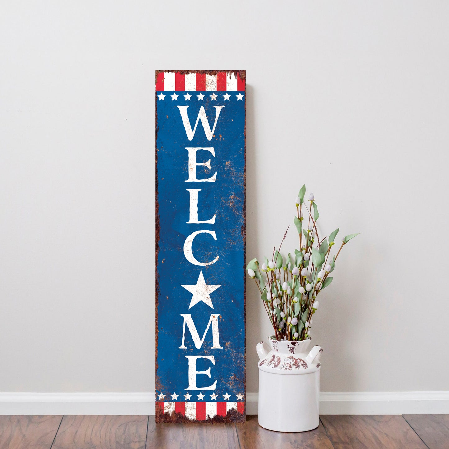 4th of July Welcome Porch Sign Entryway Decor | UV Print | Front Porch Plaque | Seasonal Home Decor | 3 Sizes