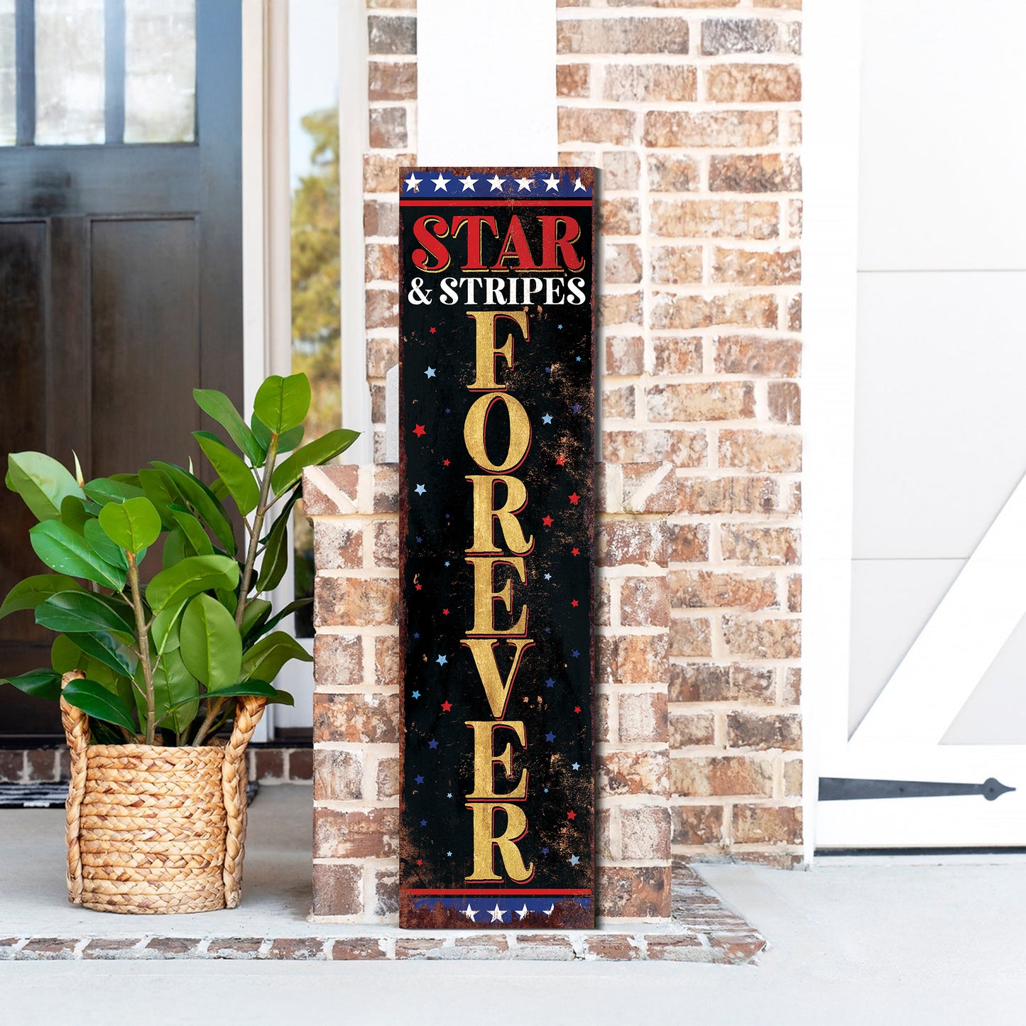 4th of July Star & Stripes Forever Porch Sign Entryway Decor | UV Print | Front Porch Plaque | Seasonal Home Decor | 3 Sizes