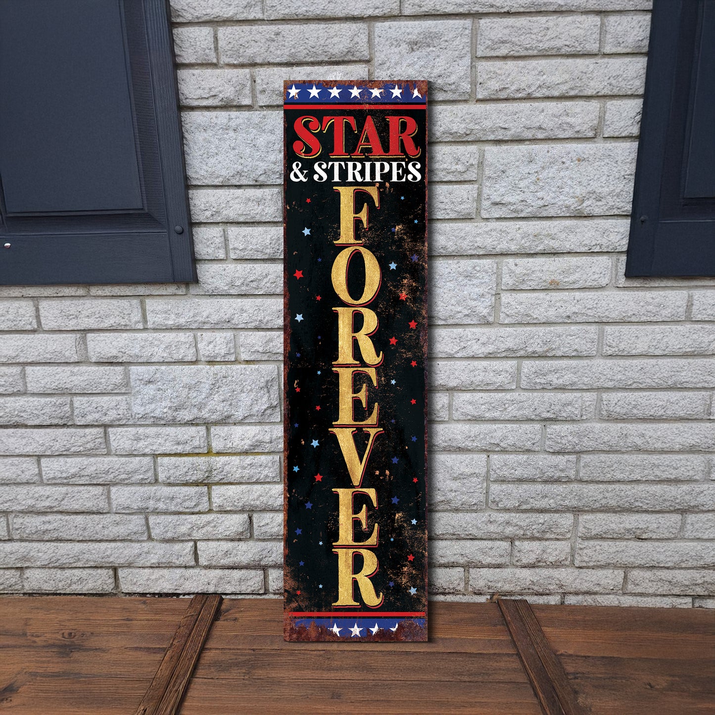 4th of July Star & Stripes Forever Porch Sign Entryway Decor | UV Print | Front Porch Plaque | Seasonal Home Decor | 3 Sizes