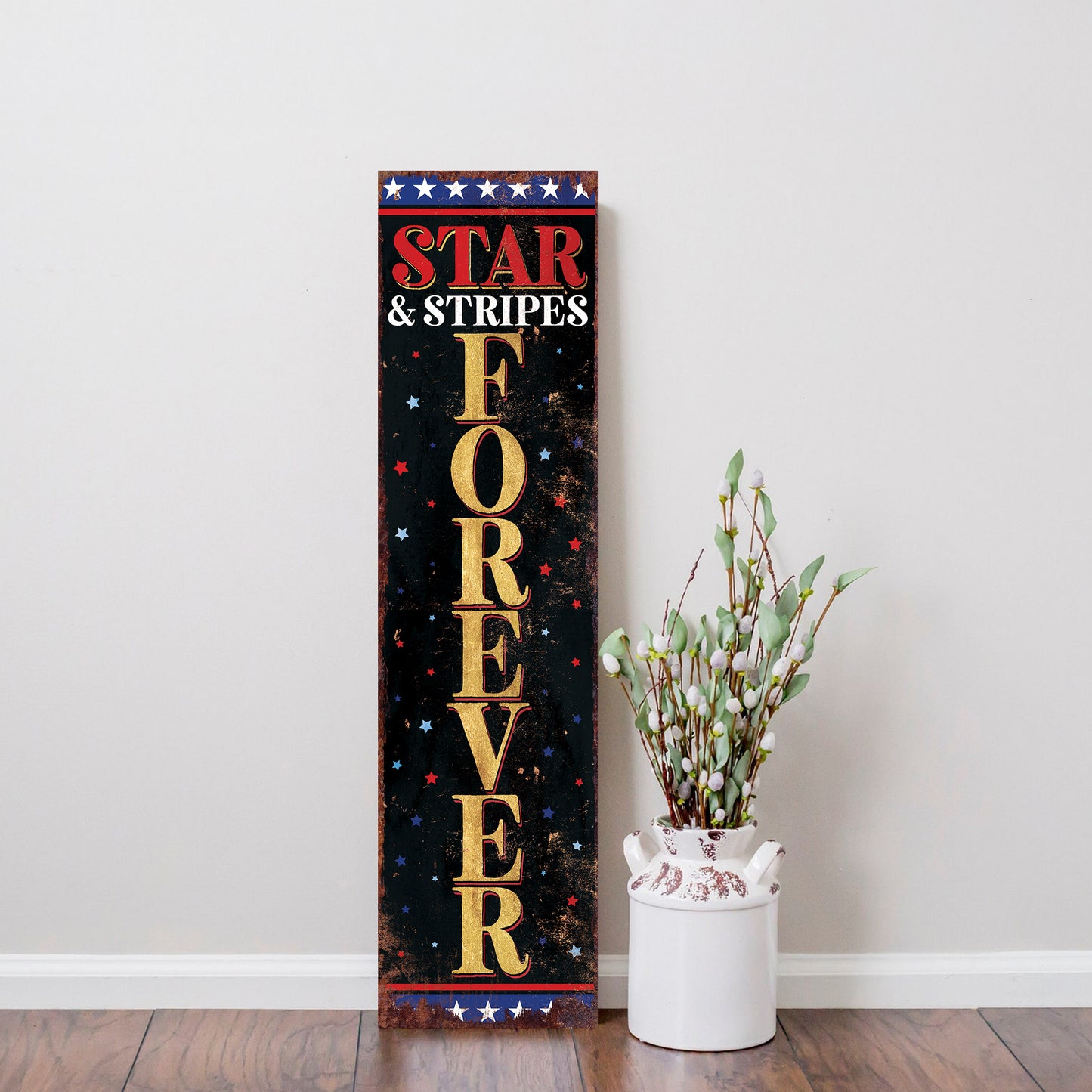 4th of July Star & Stripes Forever Porch Sign Entryway Decor | UV Print | Front Porch Plaque | Seasonal Home Decor | 3 Sizes