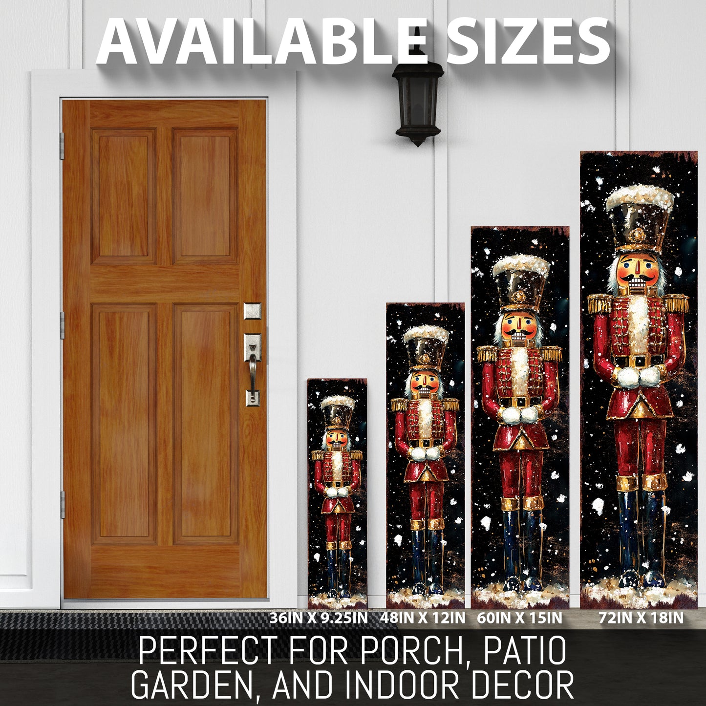 Red Nutcracker Porch Sign – Christmas Holiday Decor for Entryway & Outdoor