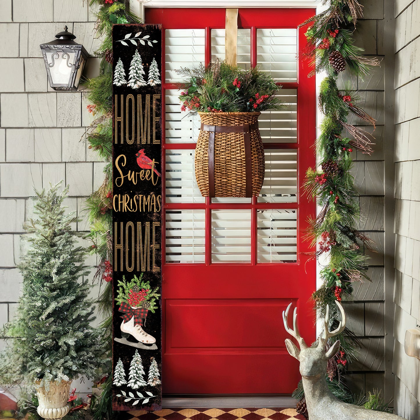 72in Christmas Porch Sign | Home Sweet Christmas Home | Foldable Entryway Sign | Christmas Porch Decor