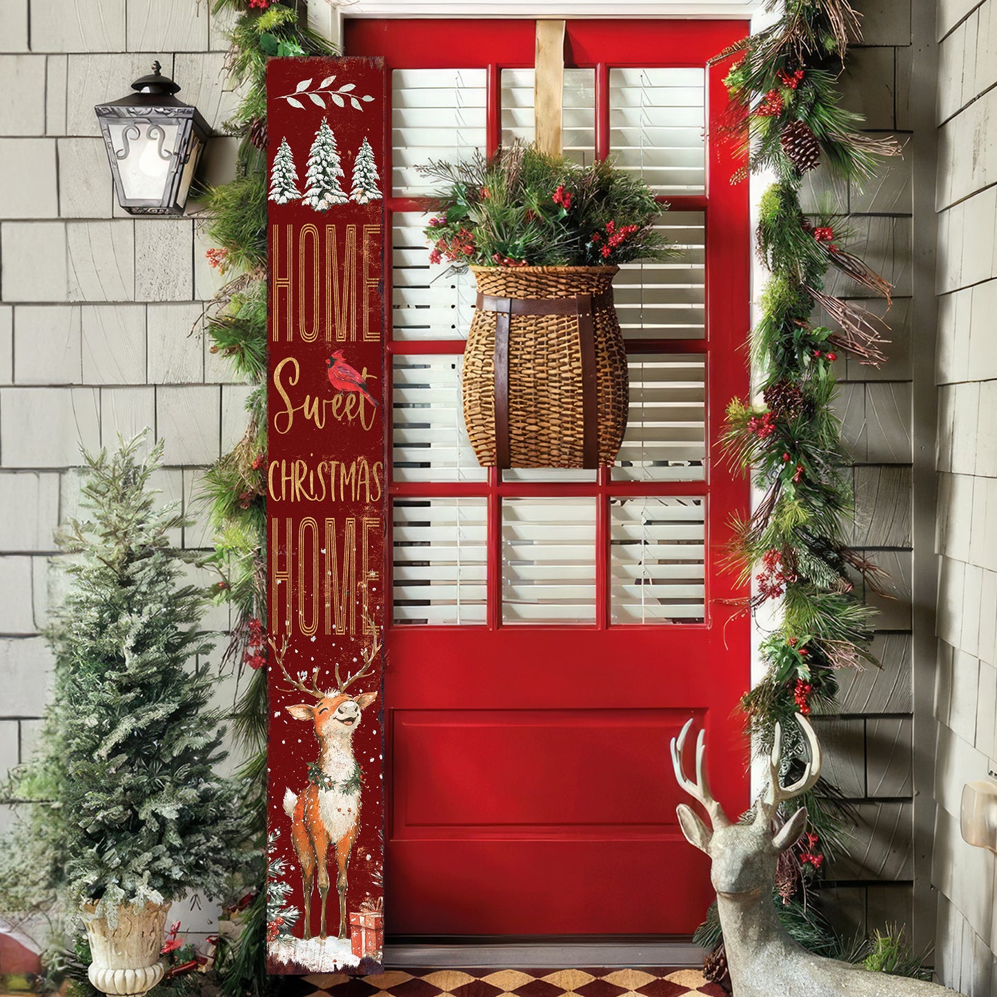 72in Christmas Porch Sign | Home Sweet Christmas Home | Foldable Christmas Entryway Sign | Christmas Porch Decor
