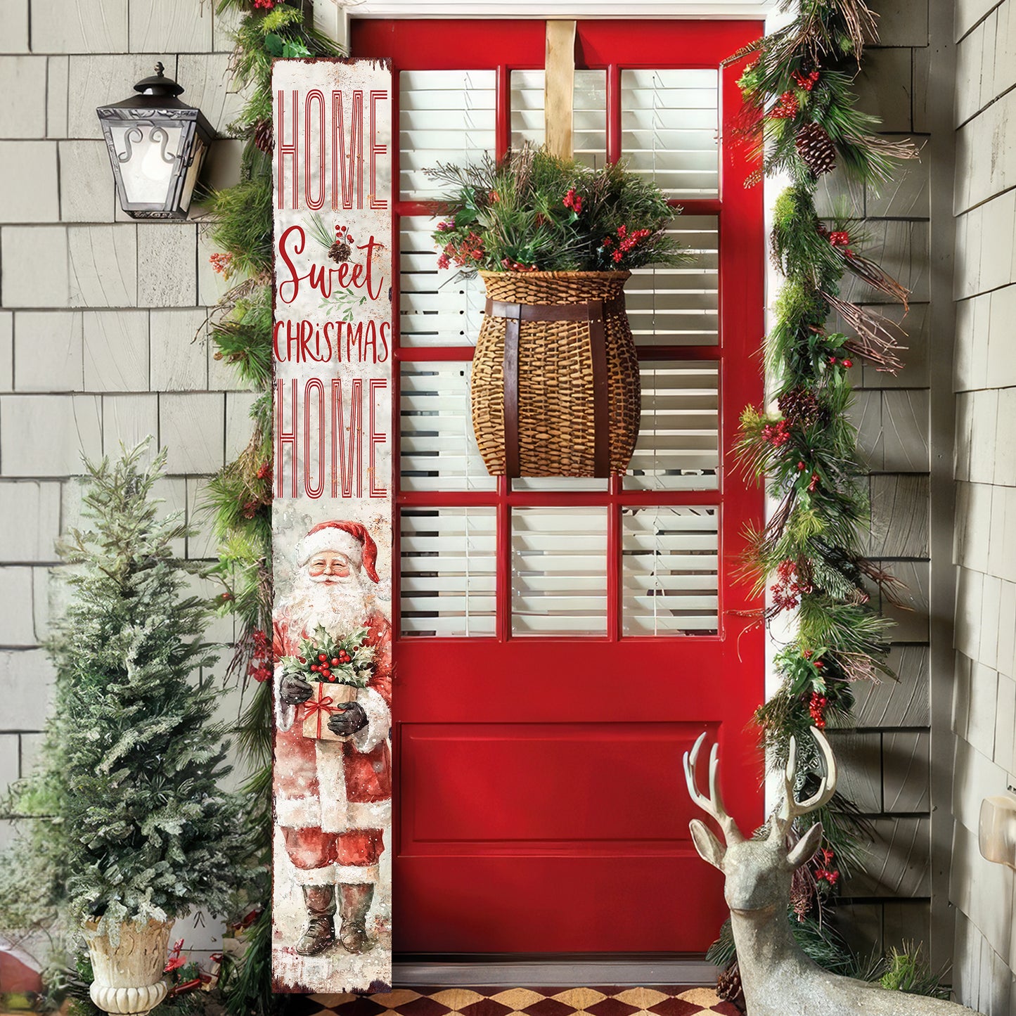 72in Christmas Porch Sign | Home Sweet Christmas Home | Foldable Entryway Sign | Christmas Porch Decor