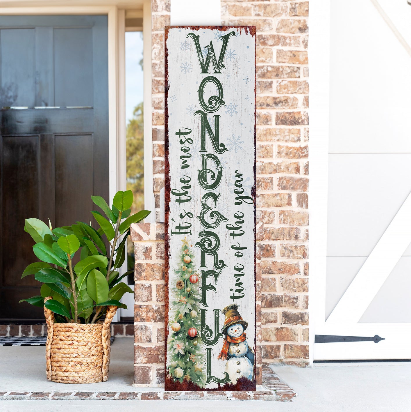 48in “It’s The Most Wonderful Time of The Year” Christmas Porch Sign | Christmas Entryway Decor | 48in x 12in