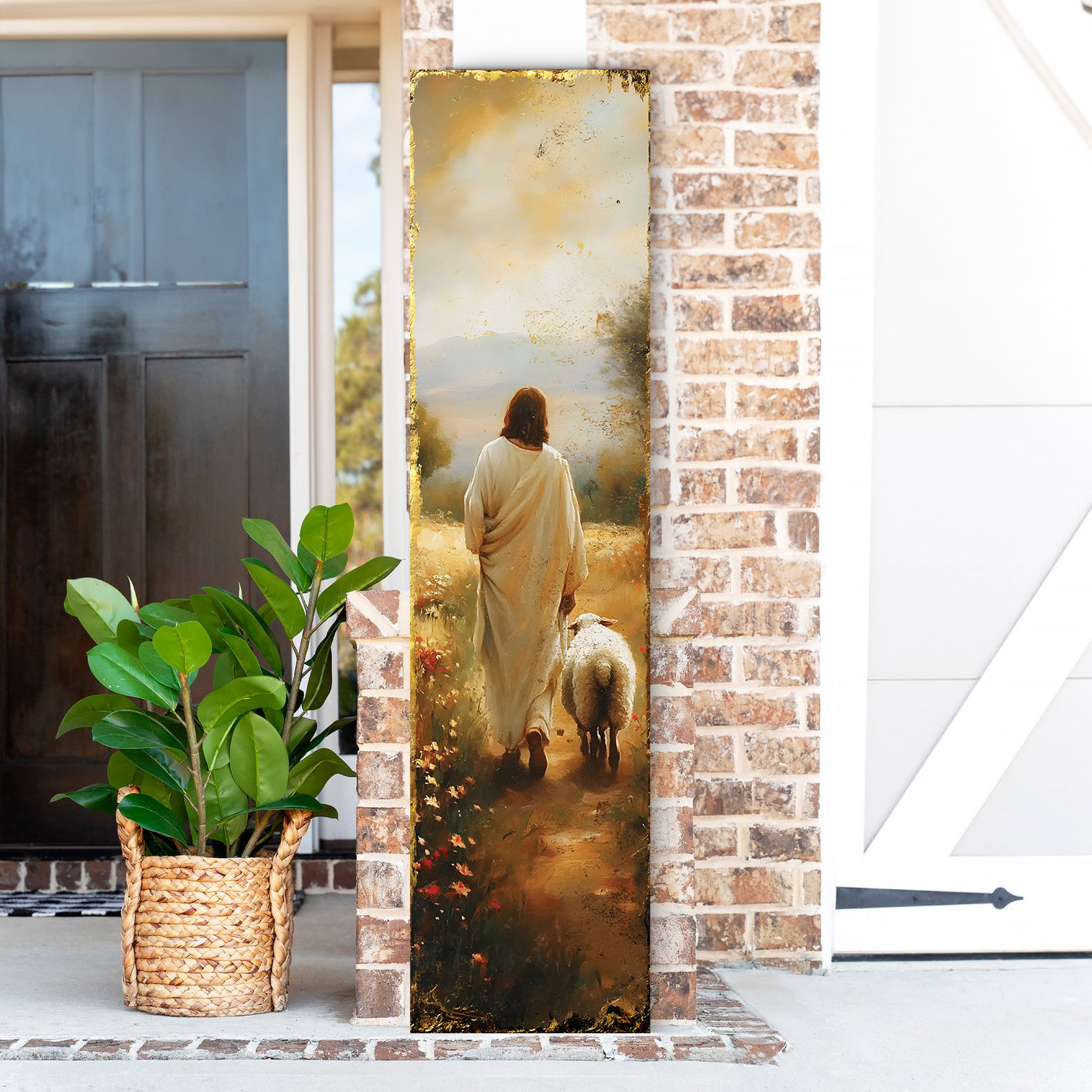 Jesus Christ Porch Sign | Religious Front Porch Plaque | Entryway Decor | UV Print | 3 Sizes