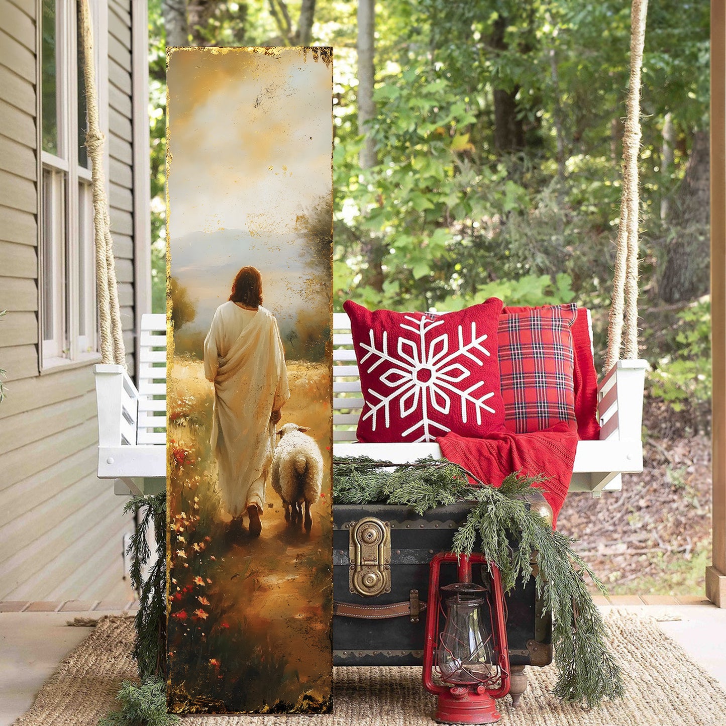 Jesus Christ Porch Sign | Religious Front Porch Plaque | Entryway Decor | UV Print | 3 Sizes