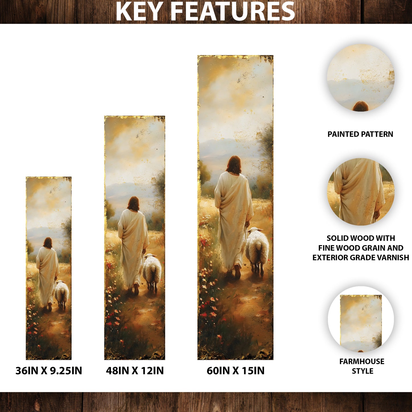Jesus Christ Porch Sign | Religious Front Porch Plaque | Entryway Decor | UV Print | 3 Sizes