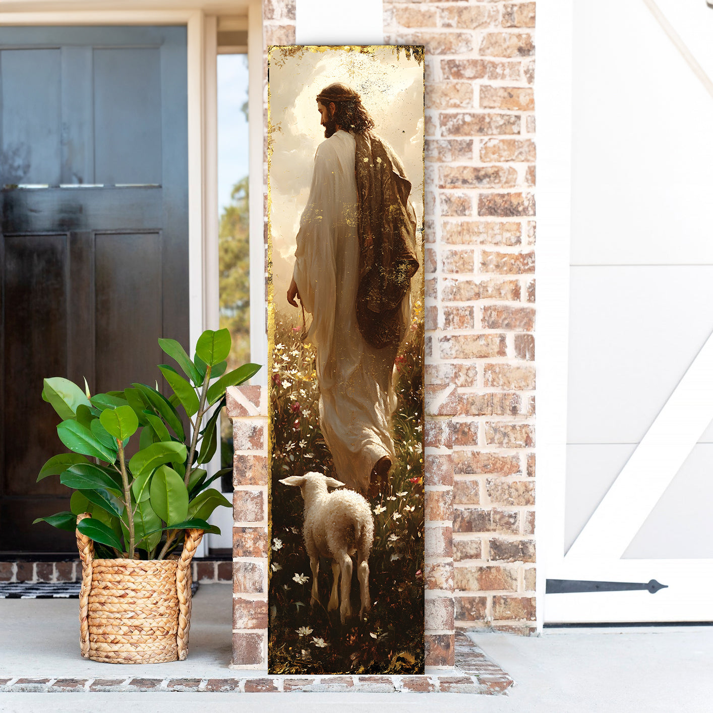 Jesus Christ Porch Sign | Religious Front Porch Plaque | Entryway Decor | UV Print | 3 Sizes