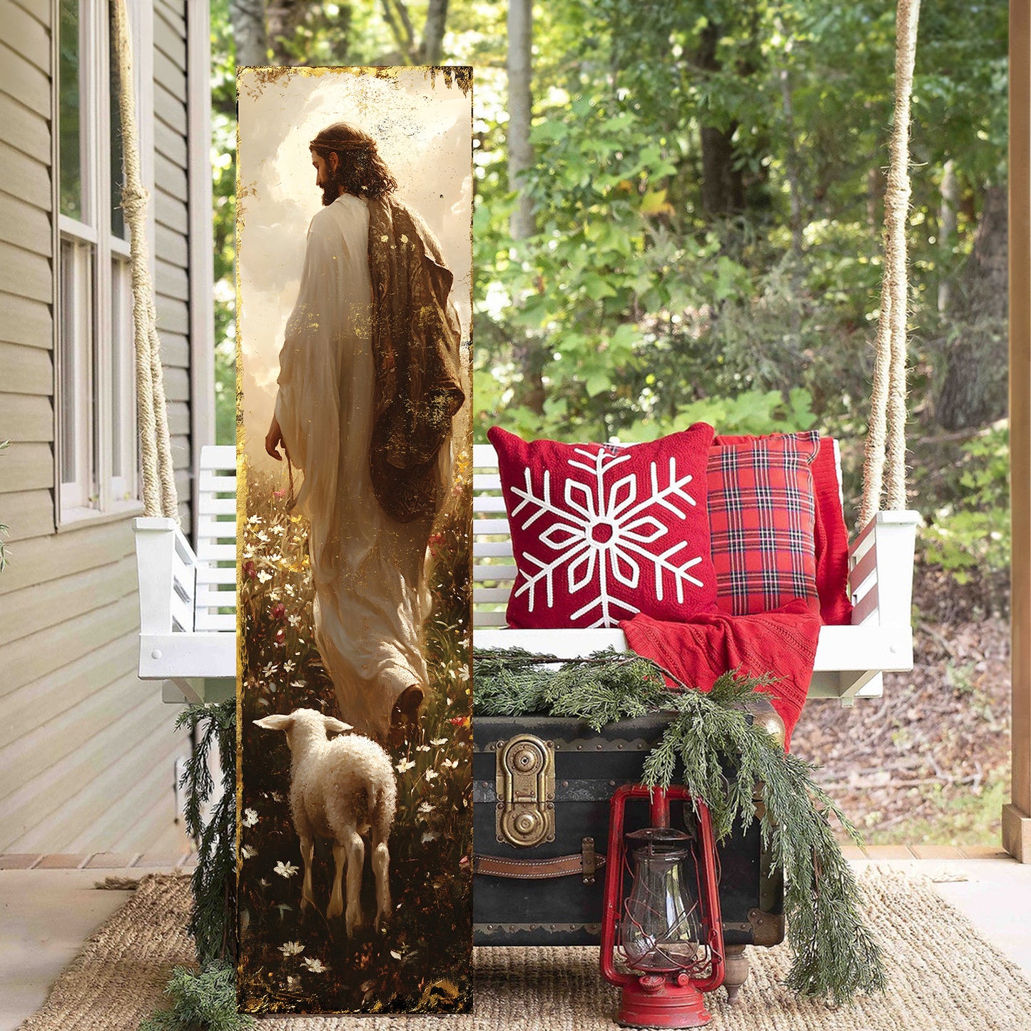 Jesus Christ Porch Sign | Religious Front Porch Plaque | Entryway Decor | UV Print | 3 Sizes