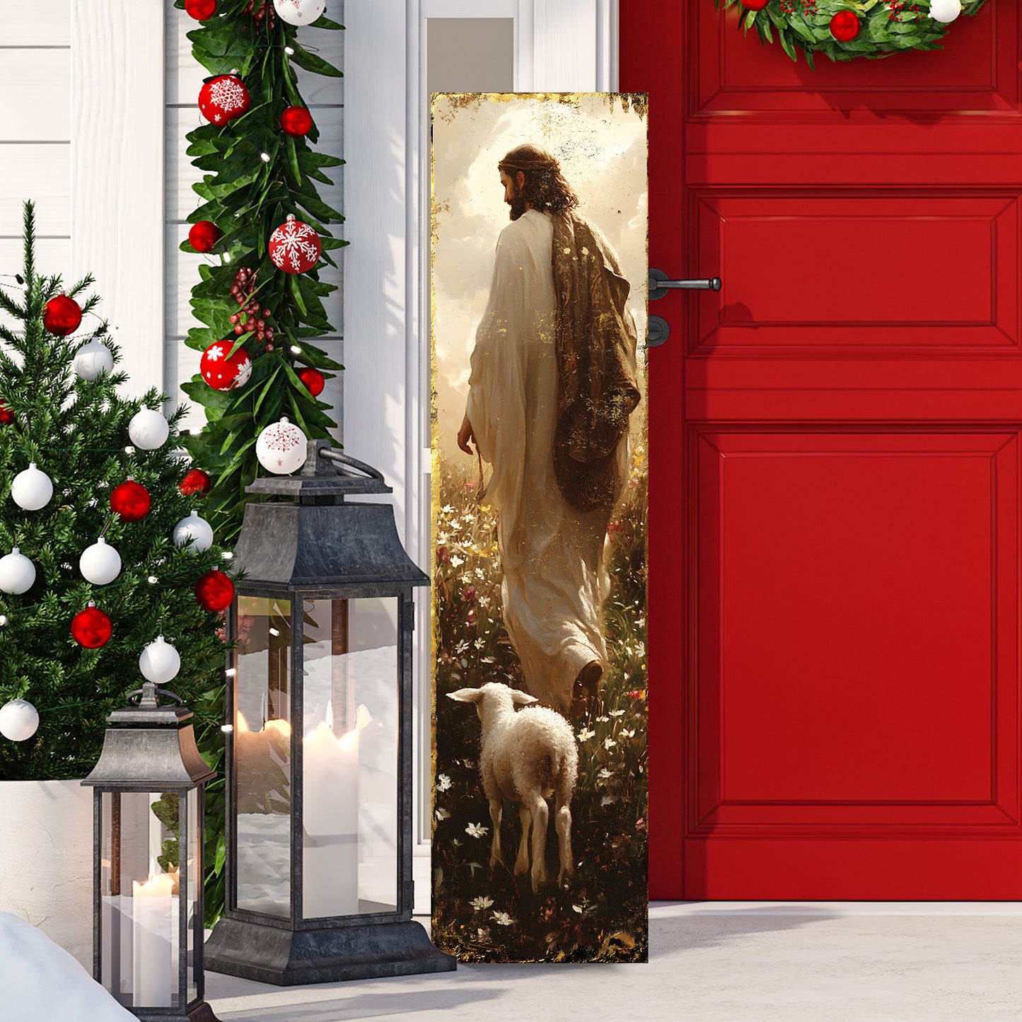 Jesus Christ Porch Sign | Religious Front Porch Plaque | Entryway Decor | UV Print | 3 Sizes