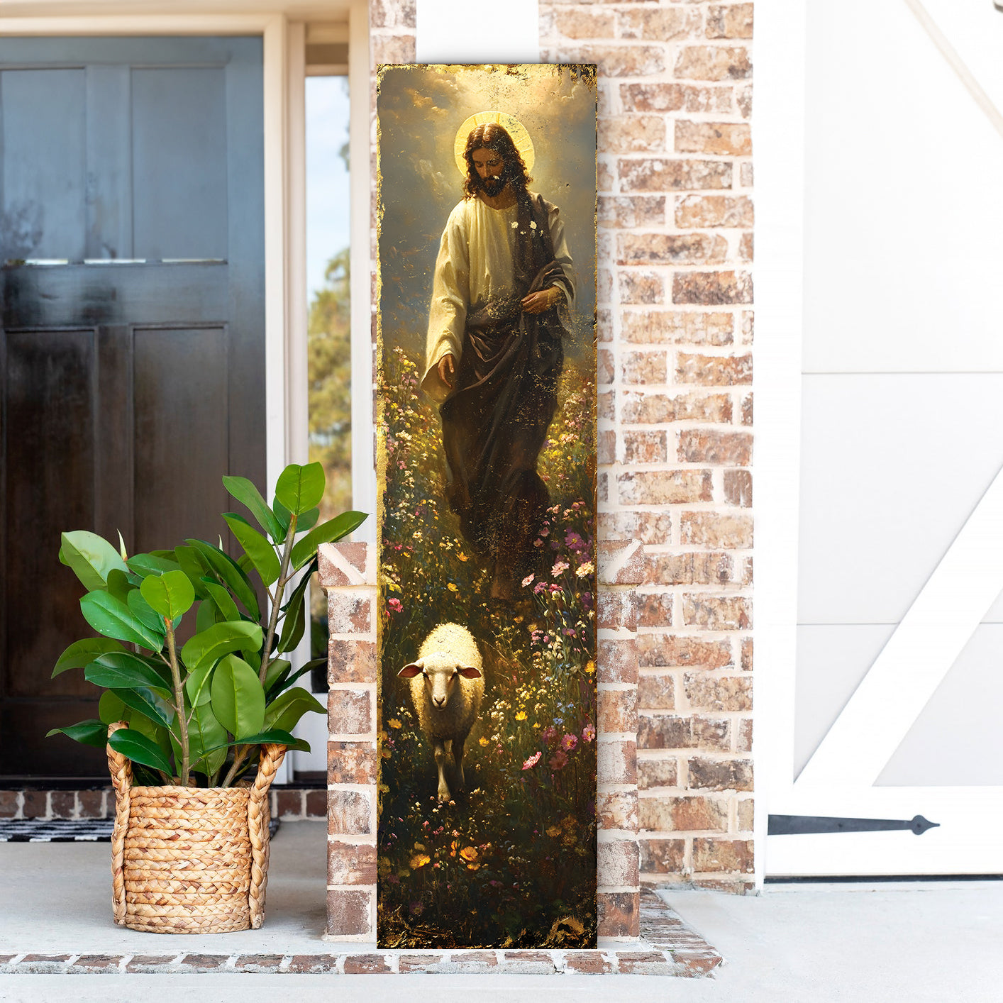 Jesus Christ Porch Sign | Religious Front Porch Plaque | Entryway Decor | UV Print | 3 Sizes