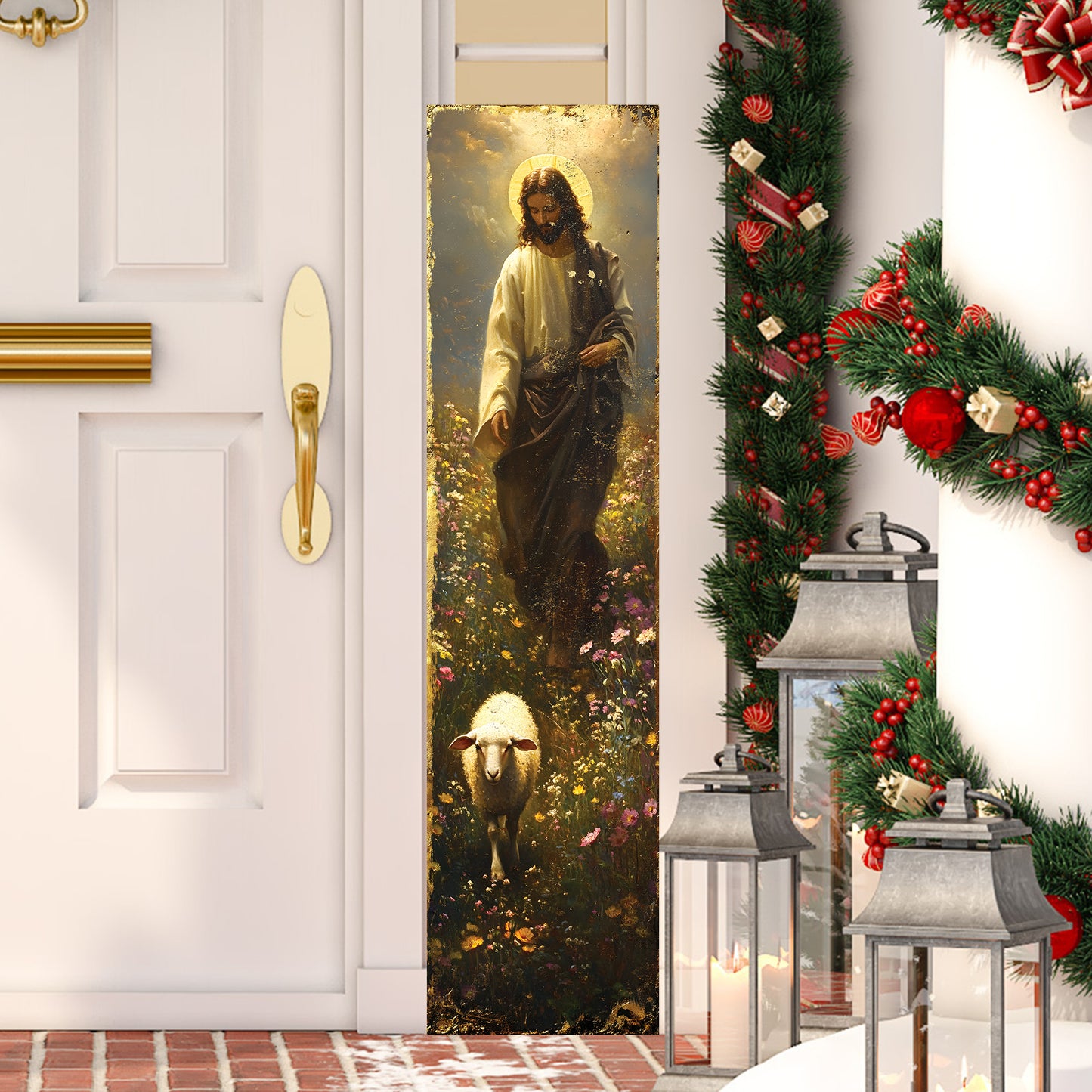 Jesus Christ Porch Sign | Religious Front Porch Plaque | Entryway Decor | UV Print | 3 Sizes