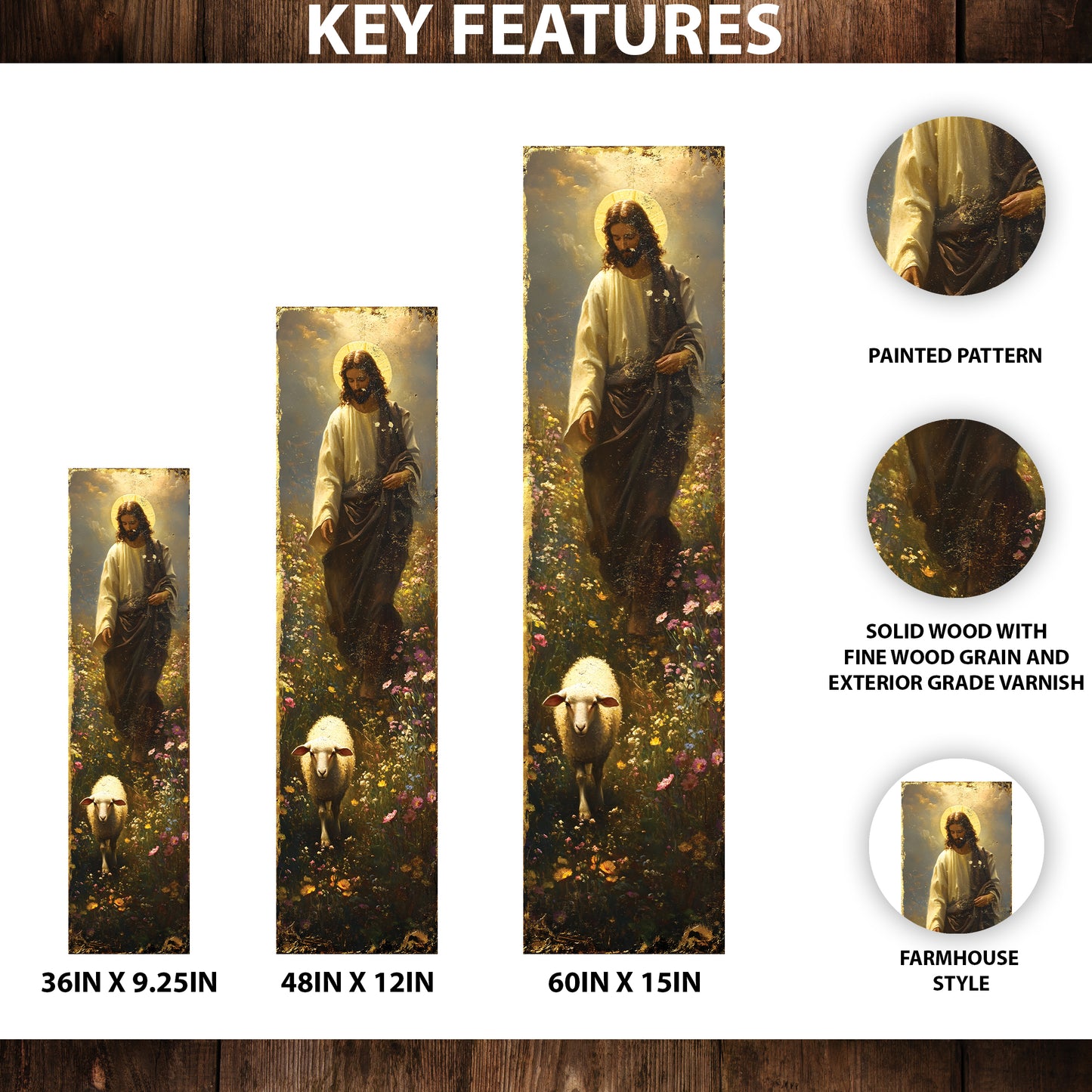 Jesus Christ Porch Sign | Religious Front Porch Plaque | Entryway Decor | UV Print | 3 Sizes