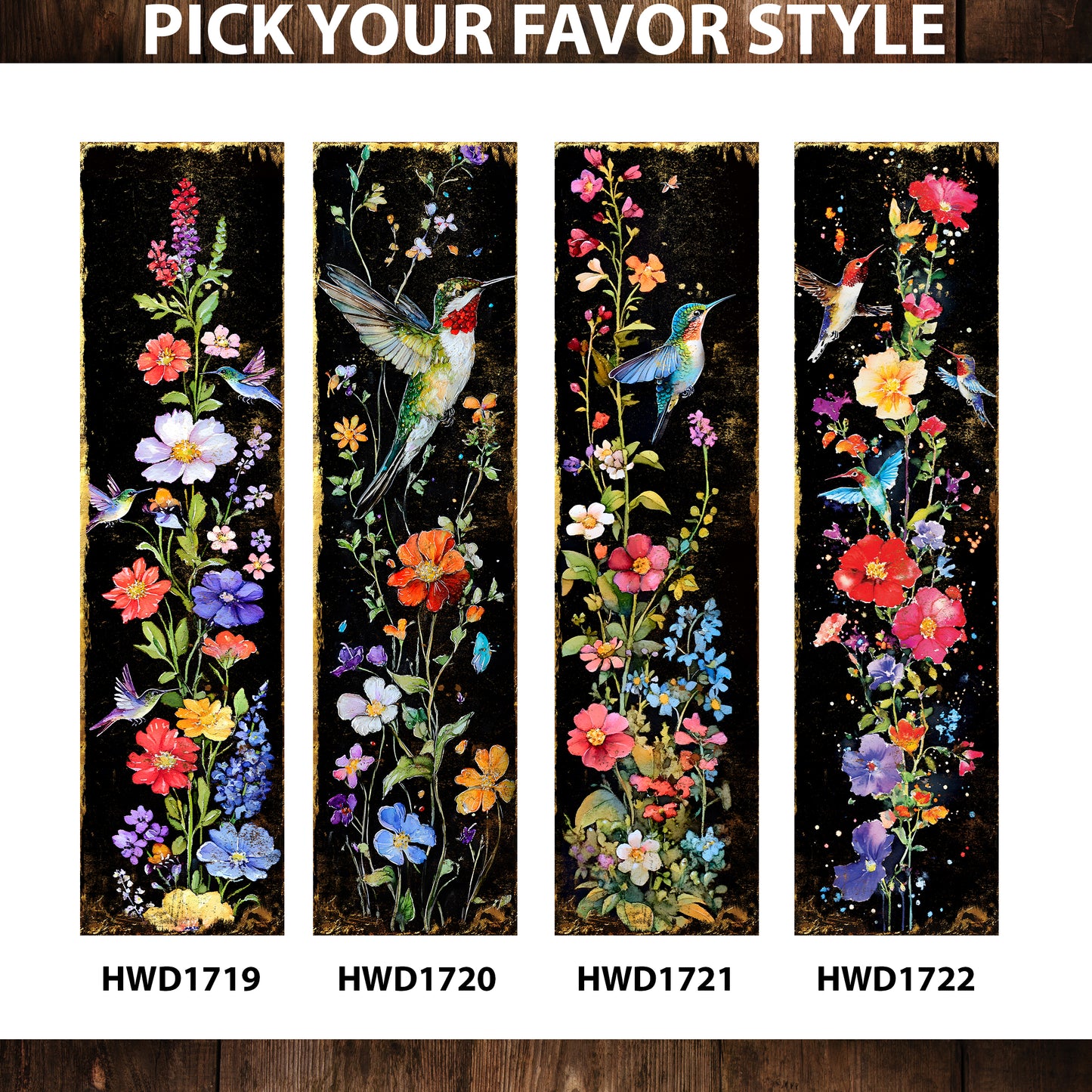 Spring Wildflower Porch Sign | Entryway Decor | UV Print | Front Porch Plaque | Wildflowers & Hummingbirds Design | 3 Sizes | Patterns