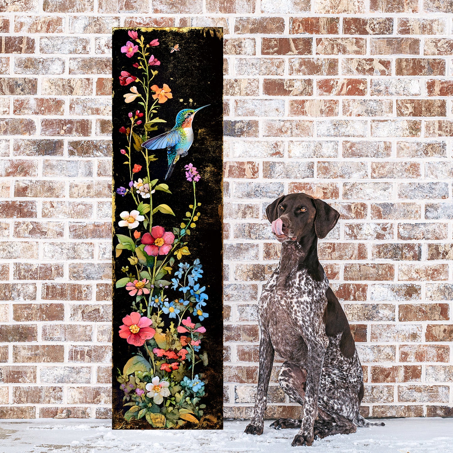 Spring Wildflower Porch Sign | Entryway Decor | UV Print | Front Porch Plaque | Wildflowers & Hummingbirds Design | 3 Sizes | Patterns