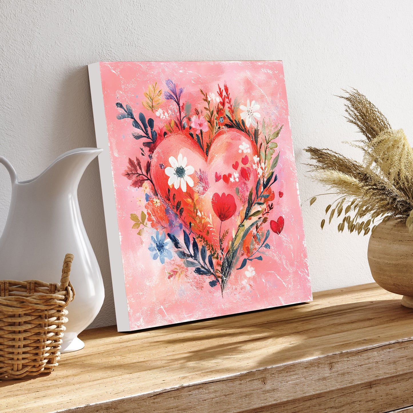 Valentine Wall Decor | Vintage Valentine’s Canvas | Modern Farmhouse Mantel Entryway Decor | Valentine’s Day Decoration | 3 Sizes