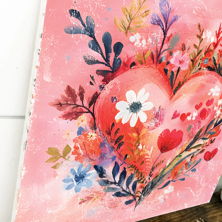 Valentine Wall Decor | Vintage Valentine’s Canvas | Modern Farmhouse Mantel Entryway Decor | Valentine’s Day Decoration | 3 Sizes