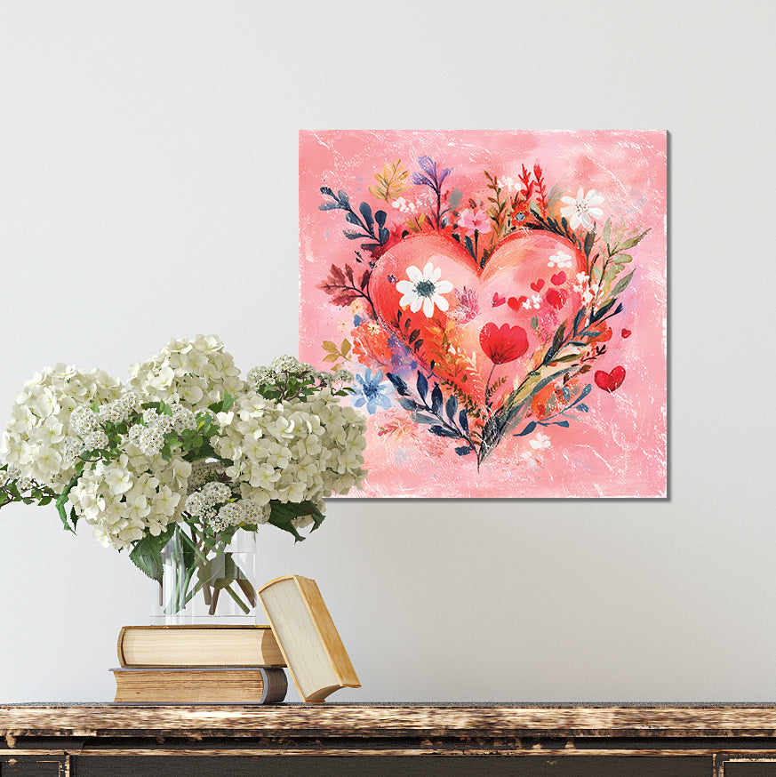 Valentine Wall Decor | Vintage Valentine’s Canvas | Modern Farmhouse Mantel Entryway Decor | Valentine’s Day Decoration | 3 Sizes