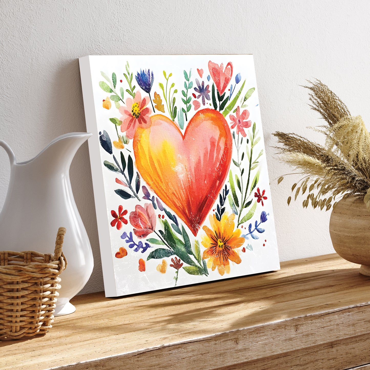 Valentine Wall Decor | Vintage Valentine’s Canvas | Modern Farmhouse Mantel Entryway Decor | Valentine’s Day Decoration | 3 Sizes
