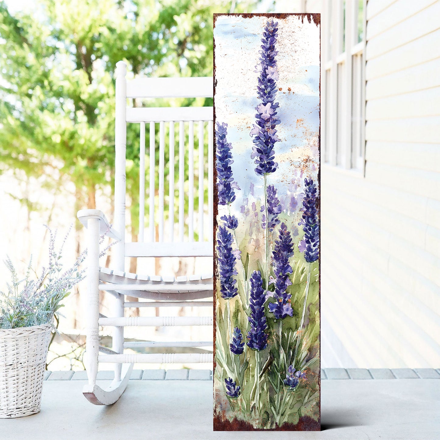 Spring Lavender Porch Sign | Wooden Entryway Decor | Uv Print | Front Porch Plaque | Lavender Design | 3 Sizes