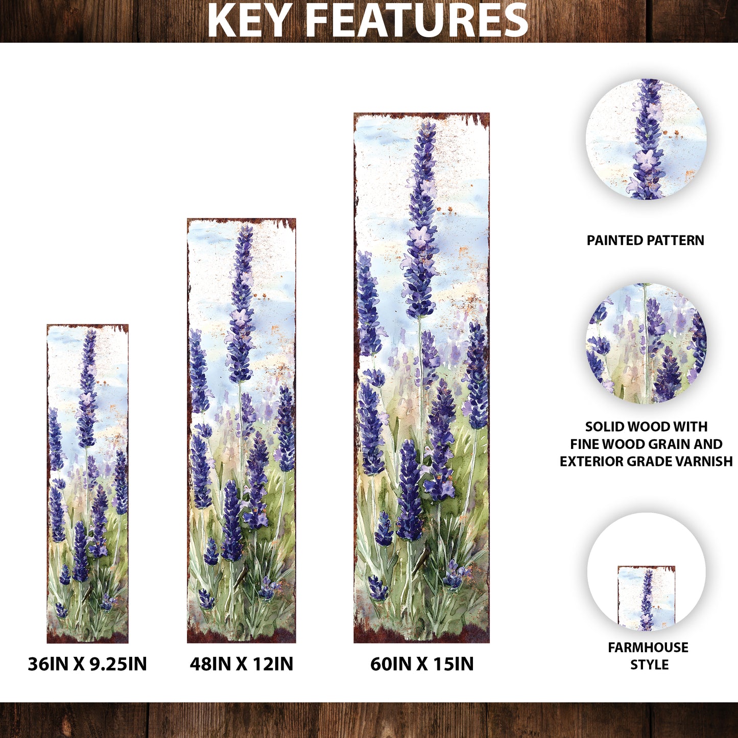 Spring Lavender Porch Sign | Wooden Entryway Decor | Uv Print | Front Porch Plaque | Lavender Design | 3 Sizes