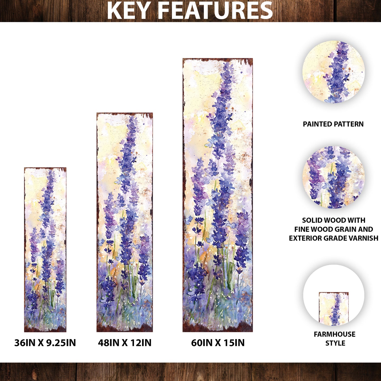 Spring Lavender Porch Sign | Wooden Entryway Decor | Uv Print | Front Porch Plaque | Lavender Design | 3 Sizes