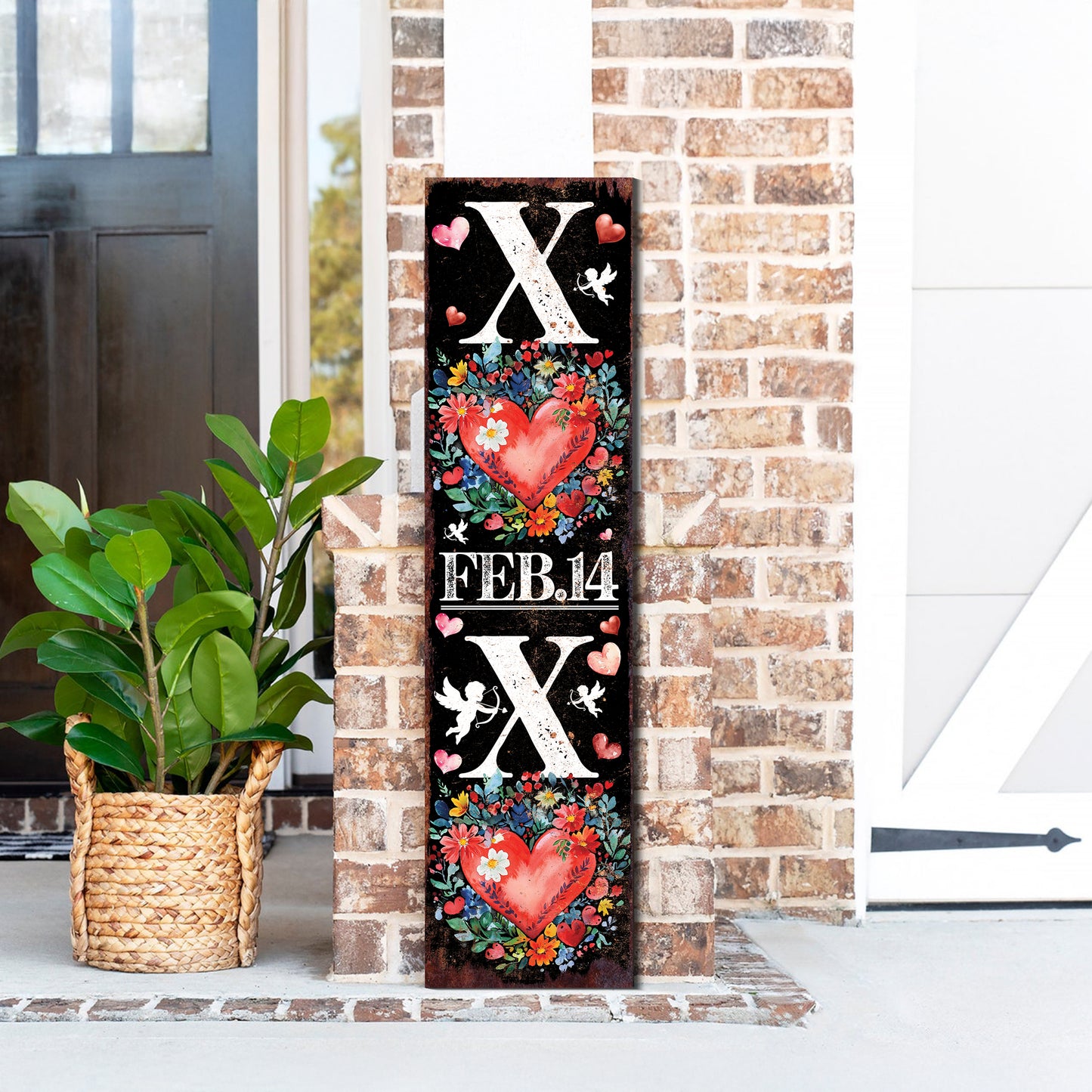 XOXO Valentine’s Day Porch Sign | Wooden Entryway Decor | UV Print | Front Porch Plaque | Romantic Home Decor | 3 Sizes