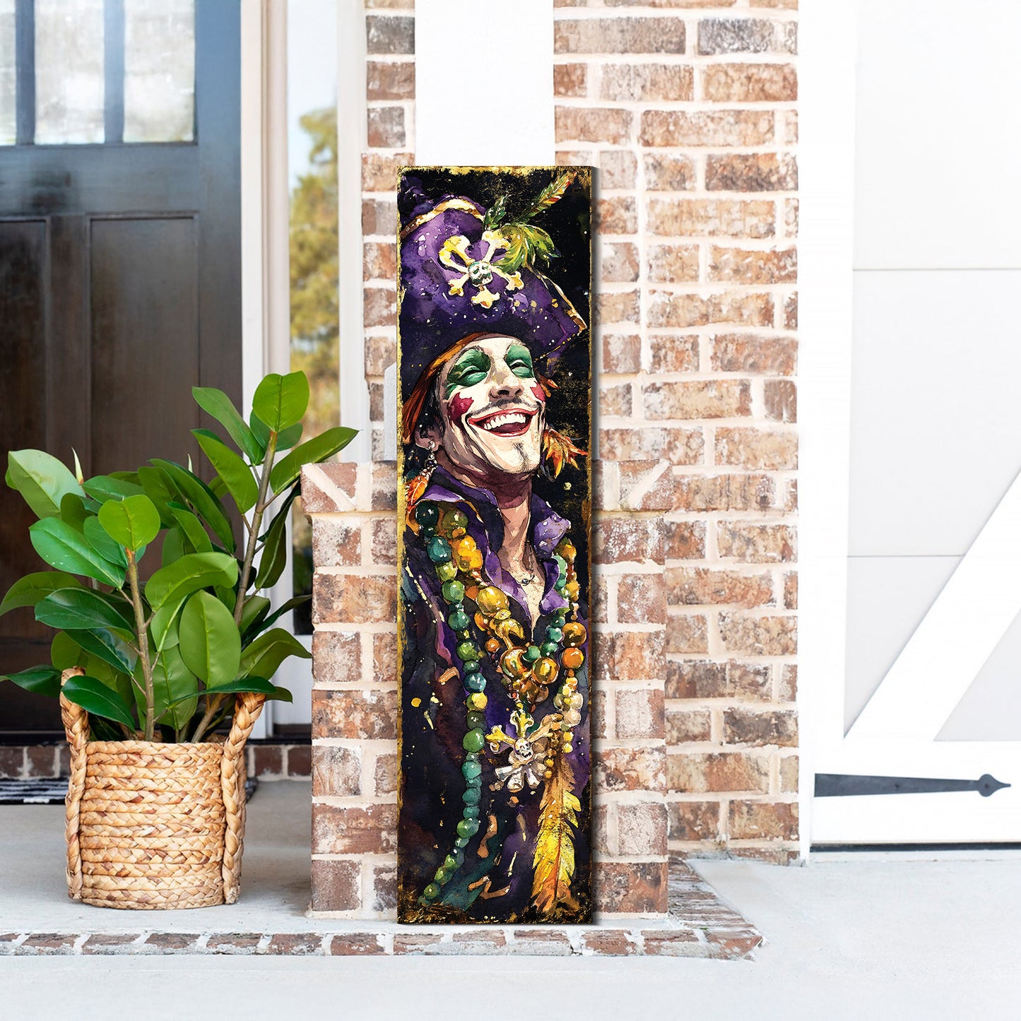 Pirate Mardi Gras Porch Sign | Wooden Entryway Decor | UV Print | Front Porch Plaque | Festive Gasparilla Decor | 3 Sizes
