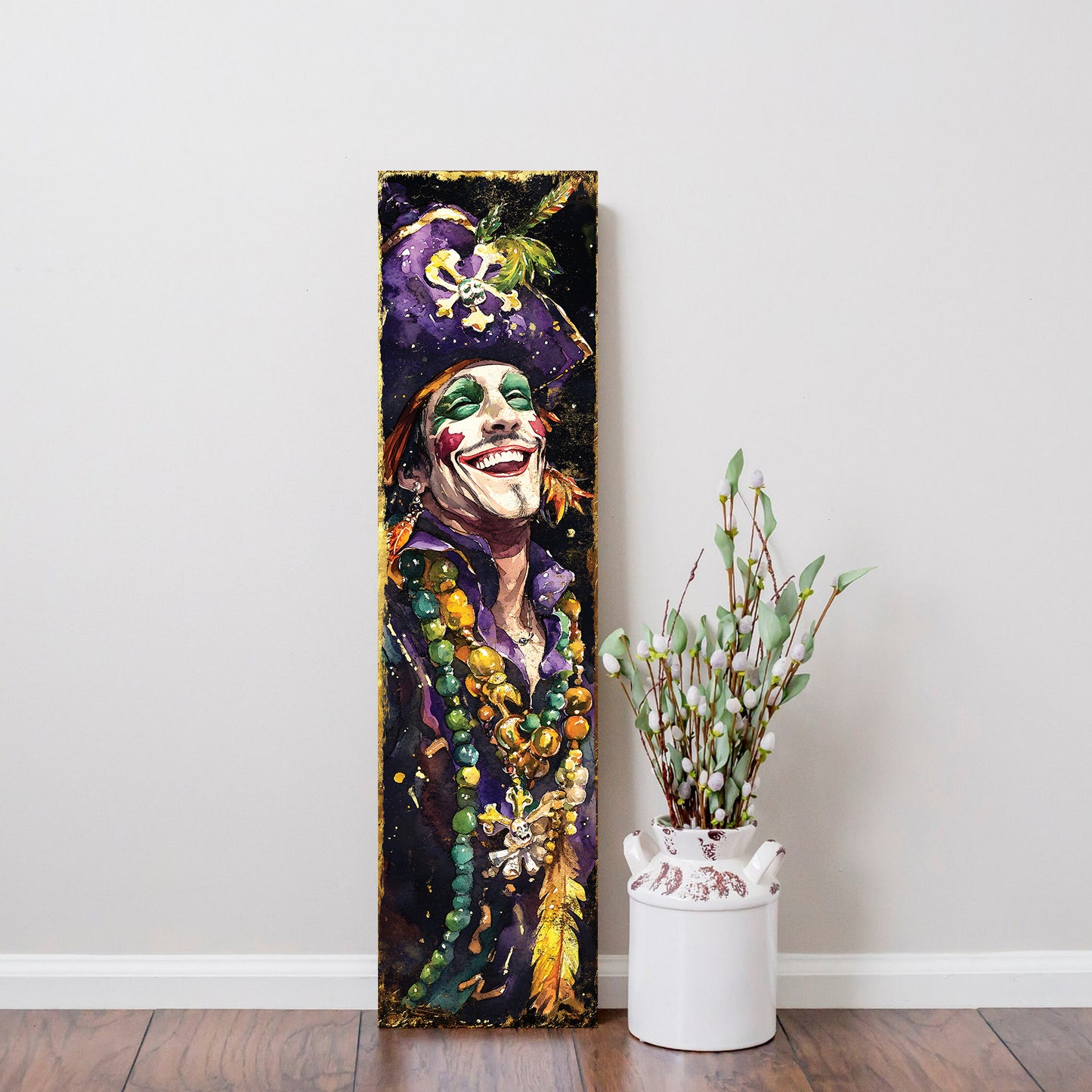 Pirate Mardi Gras Porch Sign | Wooden Entryway Decor | UV Print | Front Porch Plaque | Festive Gasparilla Decor | 3 Sizes