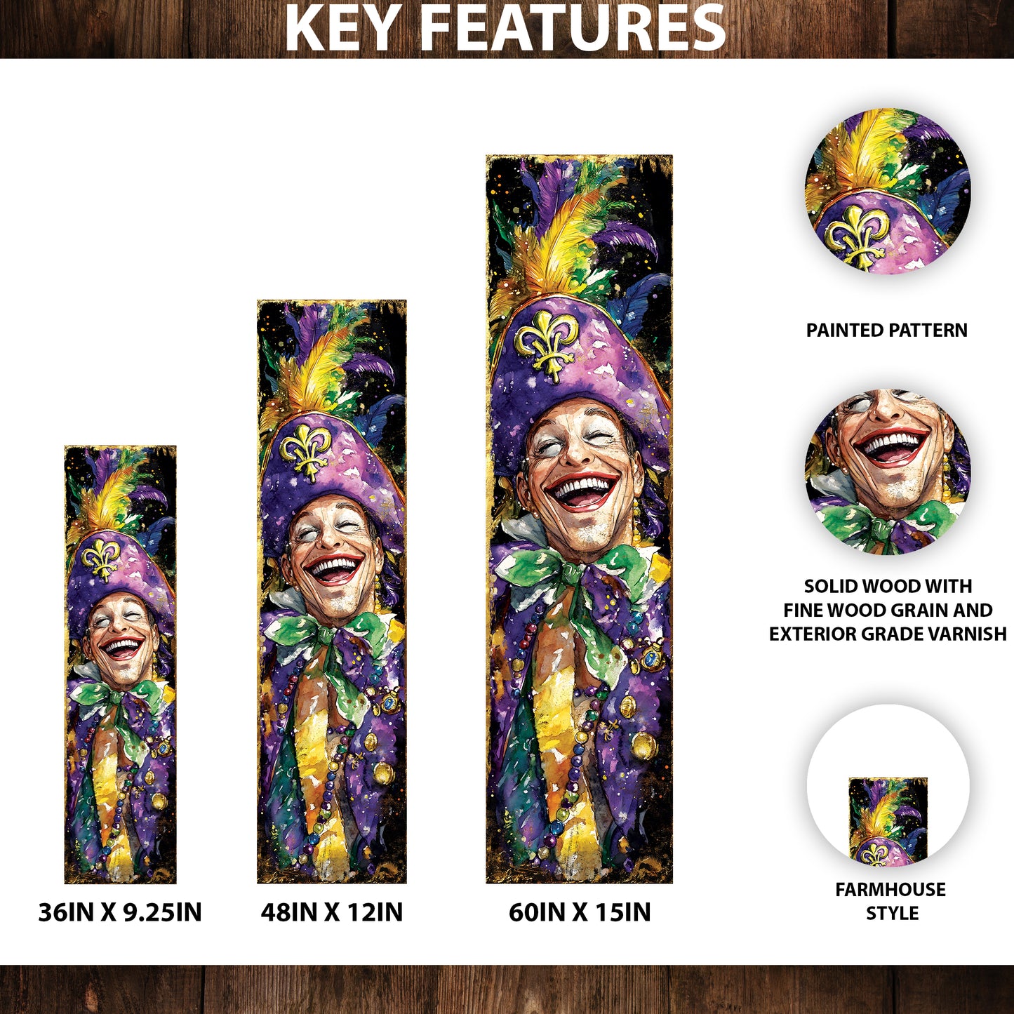 Pirate Mardi Gras Porch Sign | Wooden Entryway Decor | UV Print | Front Porch Plaque | Festive Gasparilla Decor | 3 Sizes