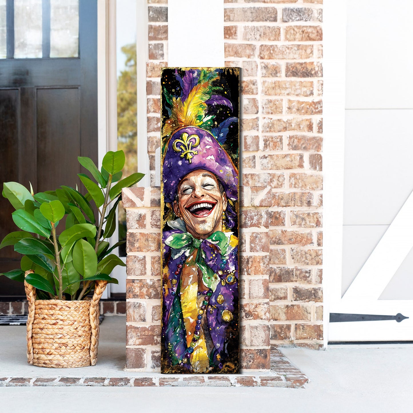 Pirate Mardi Gras Porch Sign | Wooden Entryway Decor | UV Print | Front Porch Plaque | Festive Gasparilla Decor | 3 Sizes