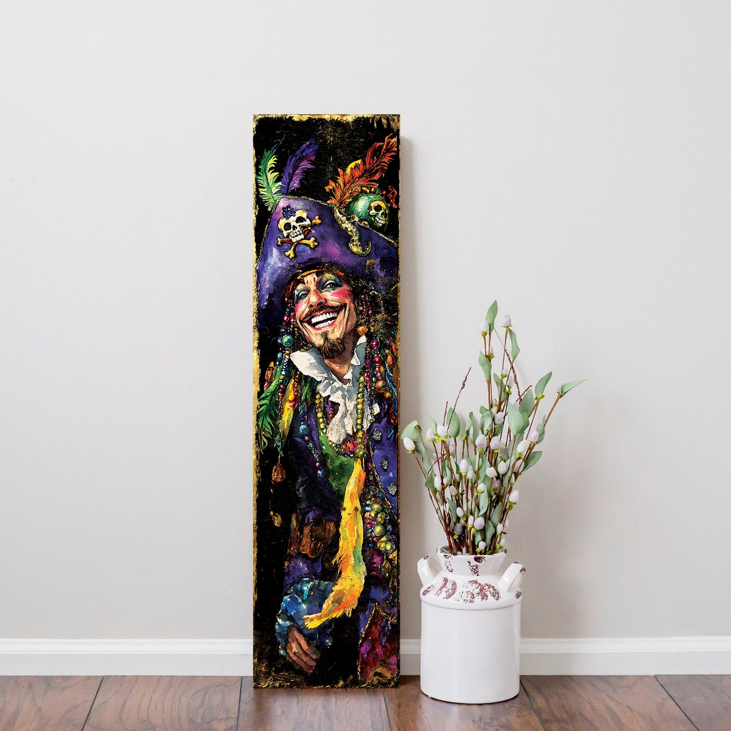 Pirate Mardi Gras Porch Sign | Wooden Entryway Decor | UV Print | Front Porch Plaque | Festive Gasparilla Decor | 3 Sizes