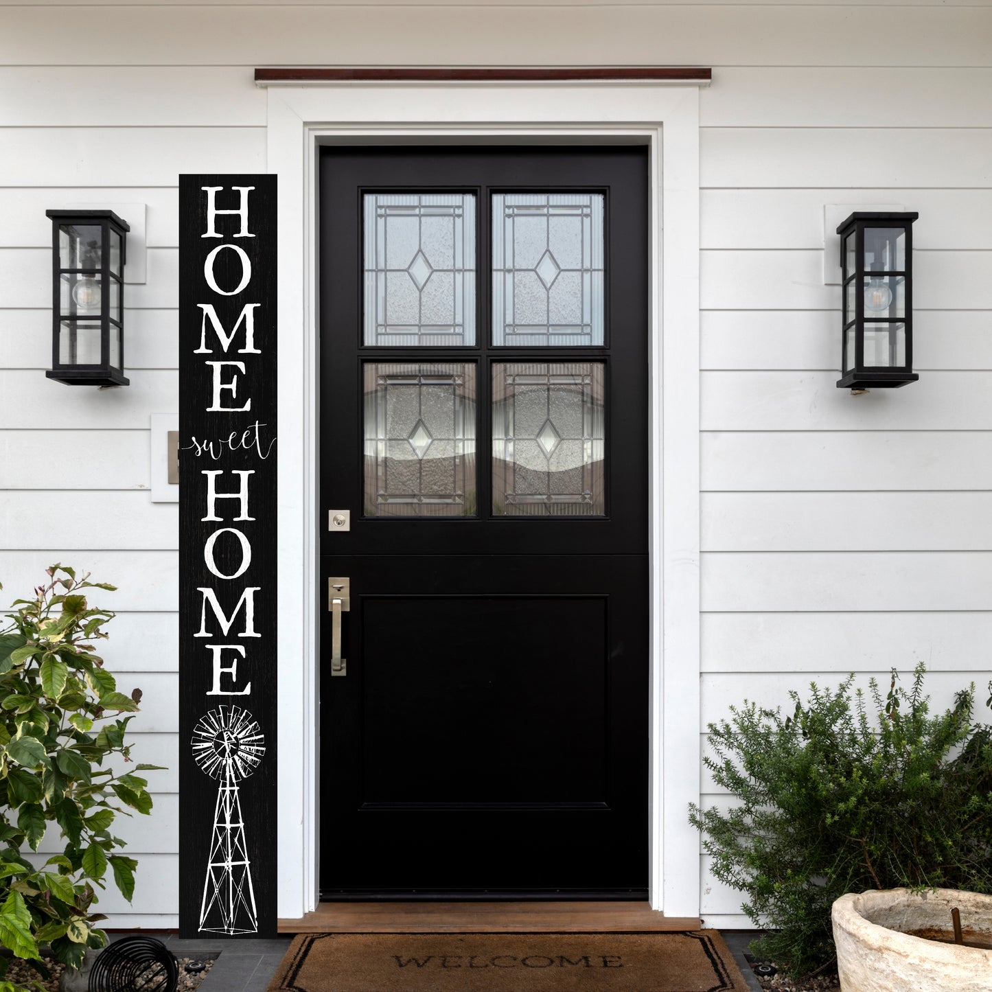 72in Home Sweet Home Porch Sign | Everyday Rustic Wood Front Door Decor | Farmhouse Porch Sign Decorations | Patio Decor | Wooden Decor