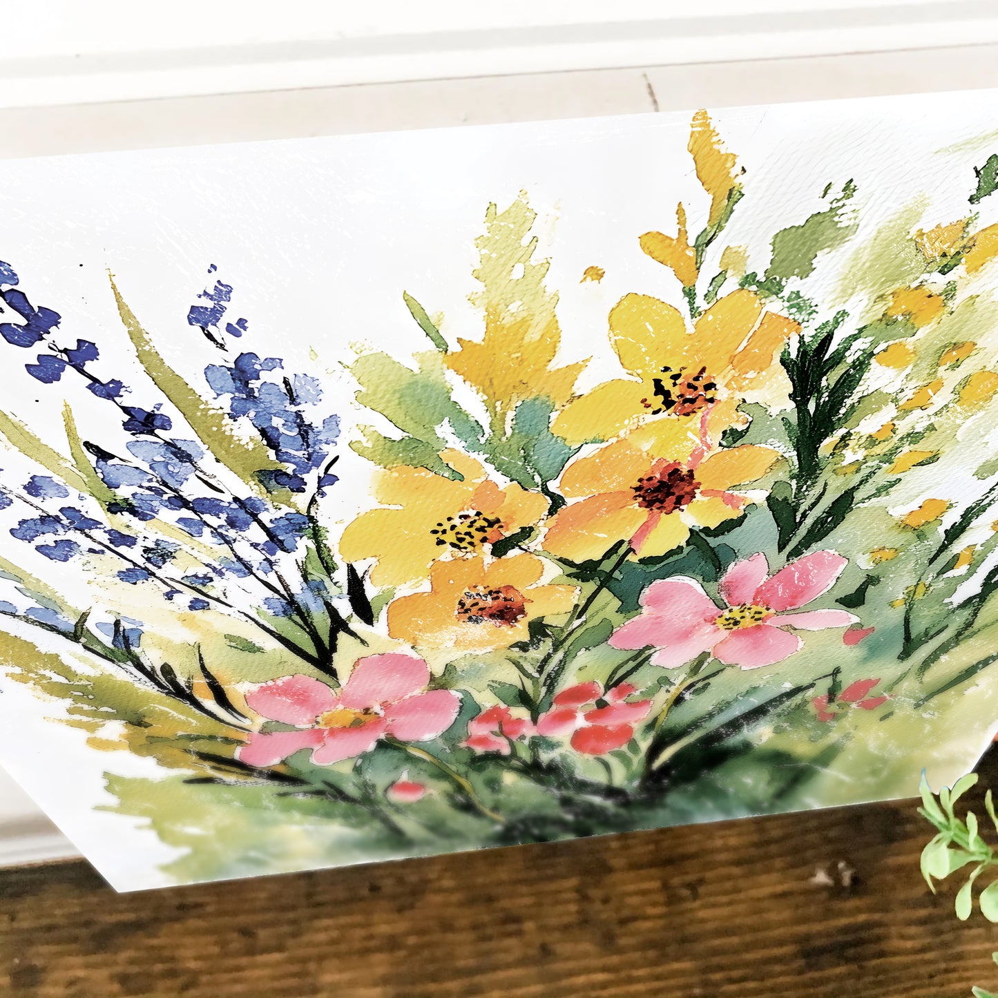 Spring Wildflowers Wall Decor Art | UV Print Canvas | Watercolor Style Indoor Wall Art | 3 Sizes