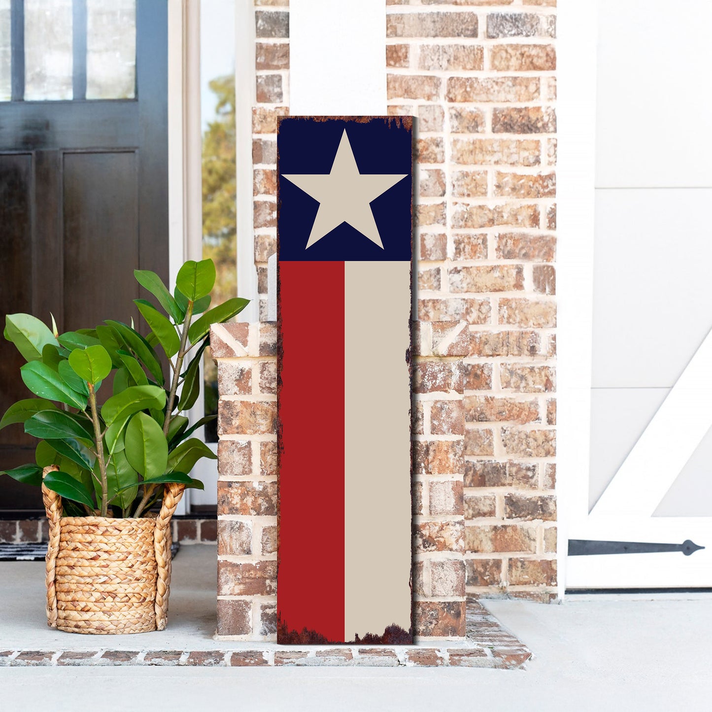 4th of July Texas Flag Porch Sign | Vertical Entryway Decor | UV Printed Patriotic Porch Sign | Seasonal Outdoor Decor | Multi Sizes