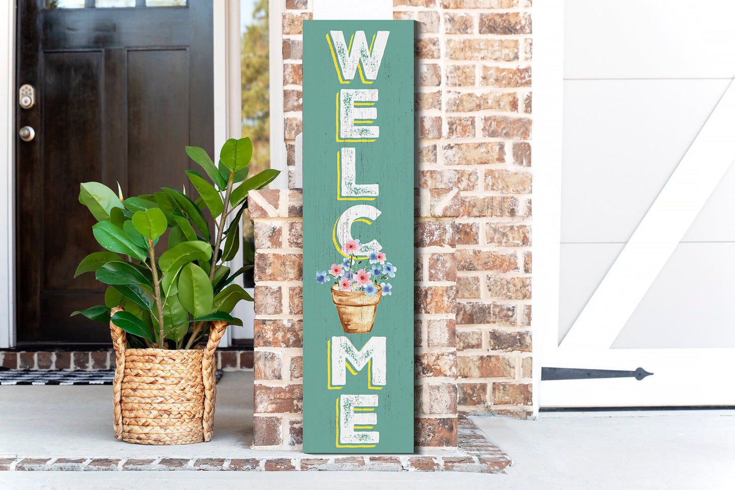 36in Spring Welcome Sign for Front Door - Wooden Porch Sign, Front Porch Decor, Home Decor Outdoor Yard Sign