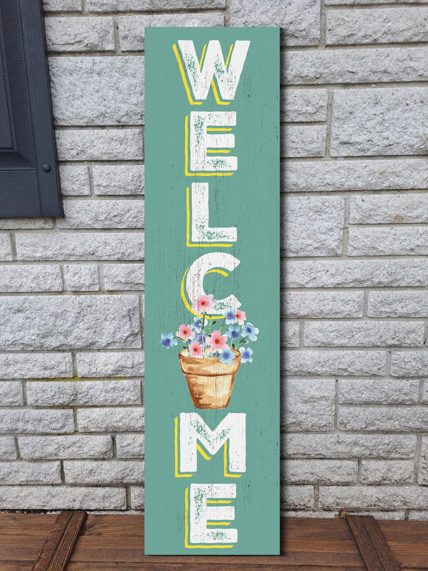 36in Spring Welcome Sign for Front Door - Wooden Porch Sign, Front Porch Decor, Home Decor Outdoor Yard Sign