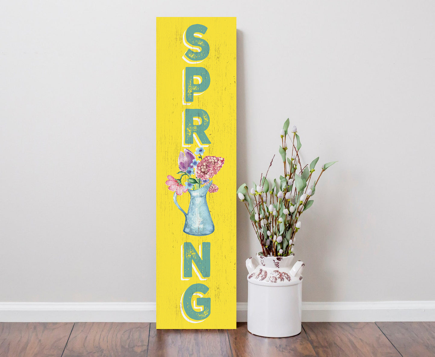 36in Spring Sign for Front Door - Wooden Porch Sign, Front Porch Decor, Home Decor Outdoor Yard Sign