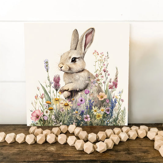 Easter Bunny Wall Decor Art | UV Print Canvas | Watercolor Paint Style Indoor Wall Art | 3 Sizes
