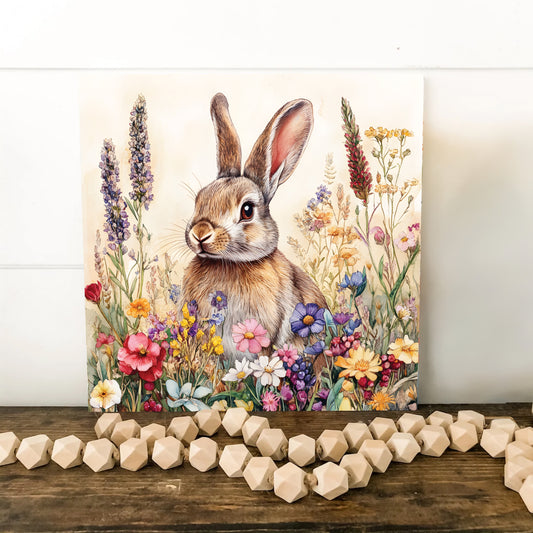 Easter Bunny Wall Decor Art | UV Print Canvas | Watercolor Paint Style Indoor Wall Art | 3 Sizes