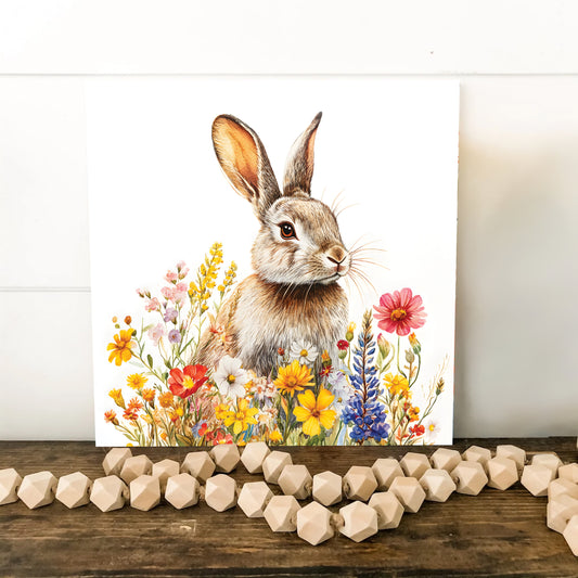Easter Bunny Wall Decor Art | UV Print Canvas | Watercolor Paint Style Indoor Wall Art | 3 Sizes