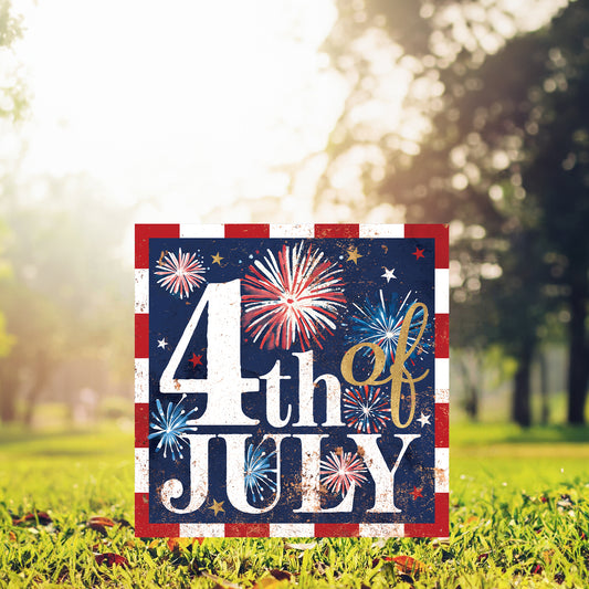 4th of July Garden Stake | UV Print | Patriotic Garden Yard Decor | Americana Outdoor Decoration | 2 Sizes