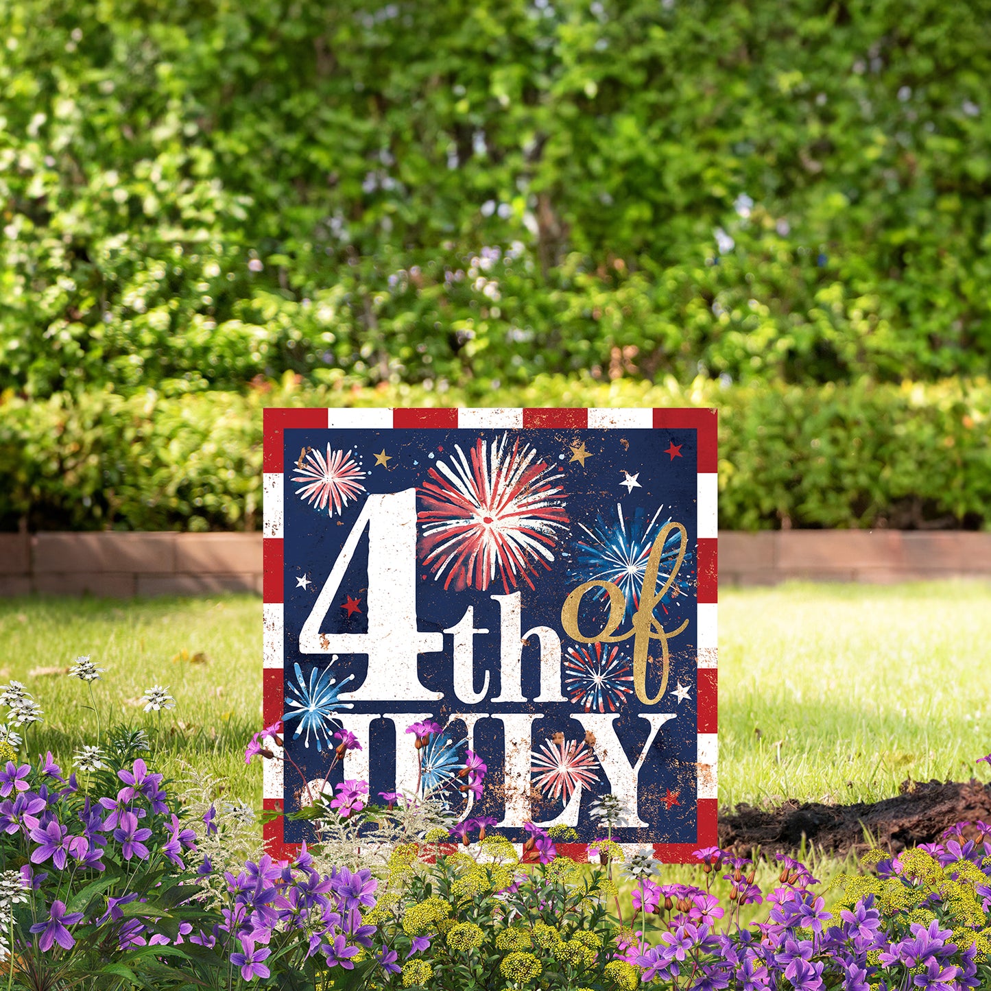 4th of July Garden Stake | UV Print | Patriotic Garden Yard Decor | Americana Outdoor Decoration | 2 Sizes