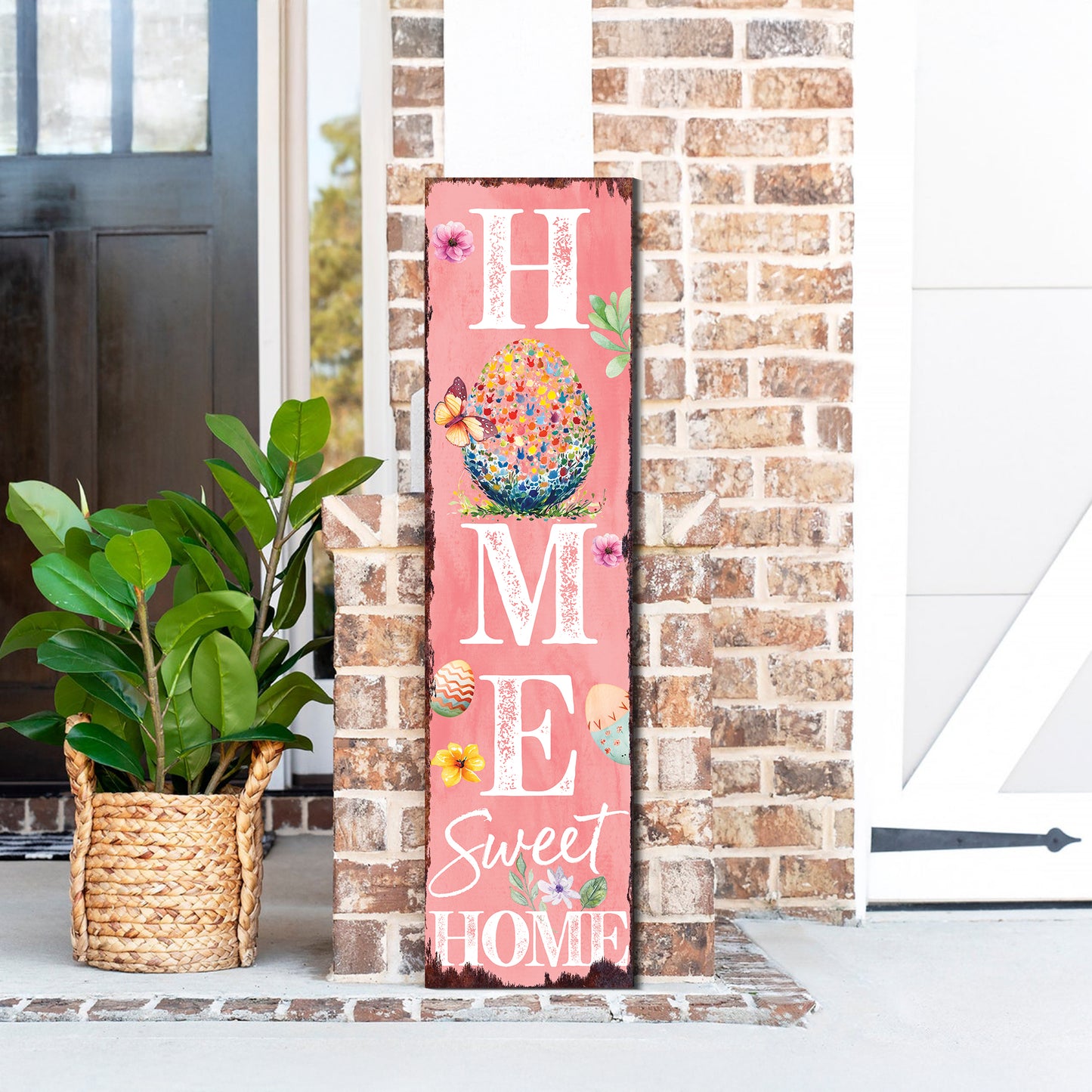 Home Sweet Home Easter Porch Sign | Entryway Decor | UV Print | Front Porch Plaque | Seasonal Home Decor | 3 Sizes