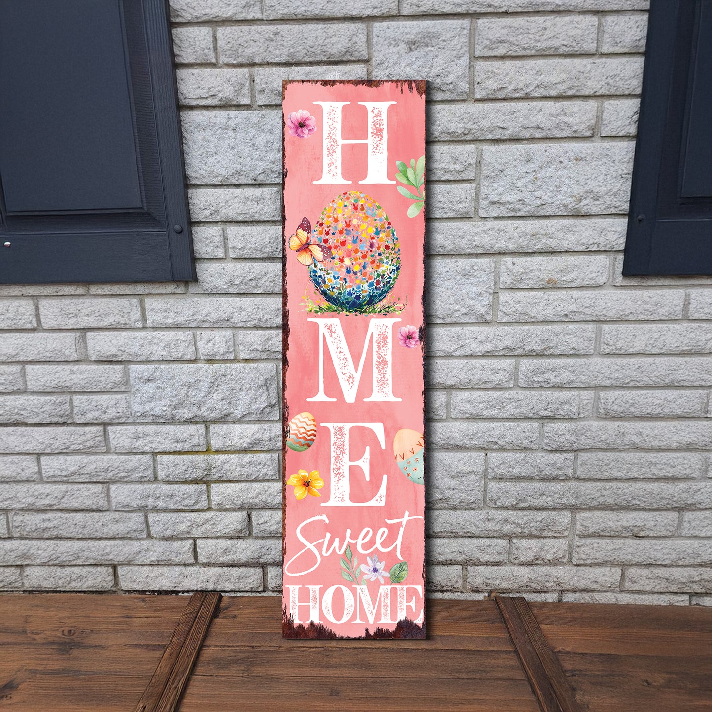 Home Sweet Home Easter Porch Sign | Entryway Decor | UV Print | Front Porch Plaque | Seasonal Home Decor | 3 Sizes